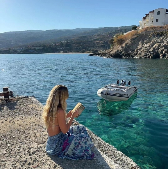 Final Sale Spell Love Jetty Maxi Skirt In Blue Nirvana - Picture 4 of 11